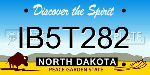 IB5T282 North Dakota License Plate