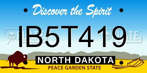 IB5T419 North Dakota License Plate
