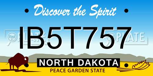 IB5T757 North Dakota License Plate