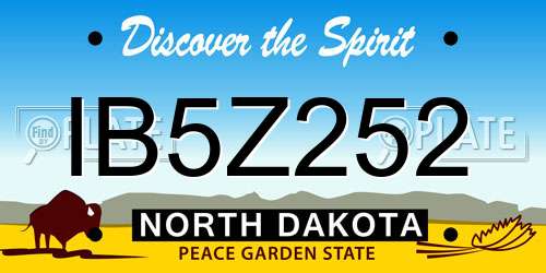 IB5Z252 North Dakota License Plate