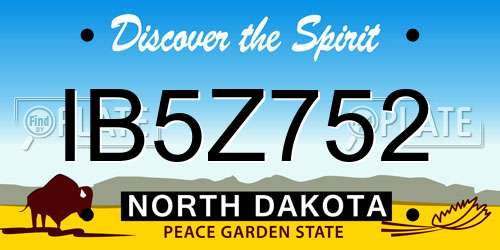 IB5Z752 North Dakota License Plate