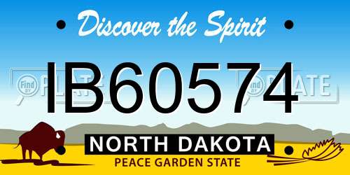 IB60574 North Dakota License Plate