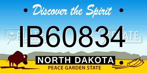 IB60834 North Dakota License Plate