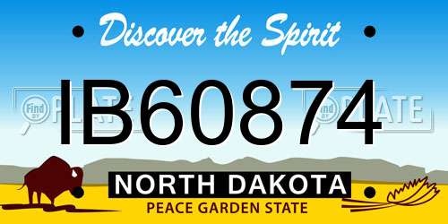 IB60874 North Dakota License Plate