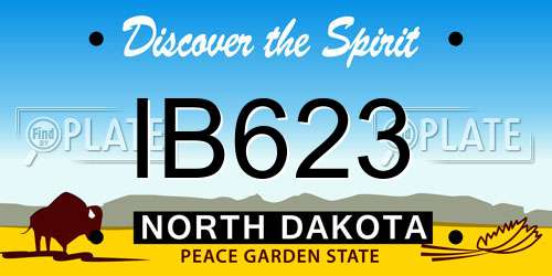IB623 North Dakota License Plate