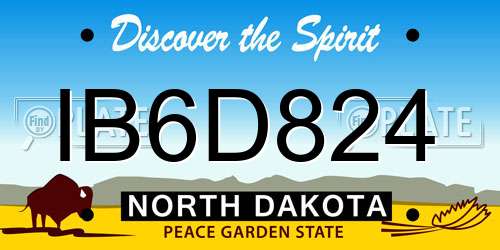 IB6D824 North Dakota License Plate