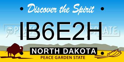 IB6E2H North Dakota License Plate