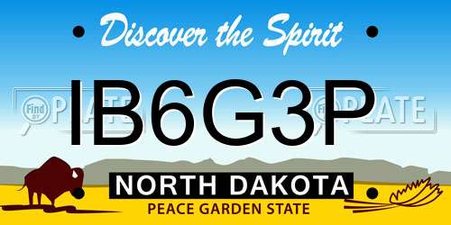 IB6G3P North Dakota License Plate