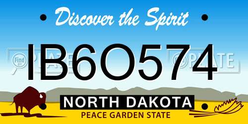 IB6O574 North Dakota License Plate