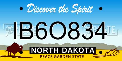 IB6O834 North Dakota License Plate