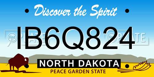 IB6Q824 North Dakota License Plate