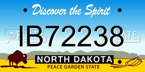 IB72238 North Dakota License Plate