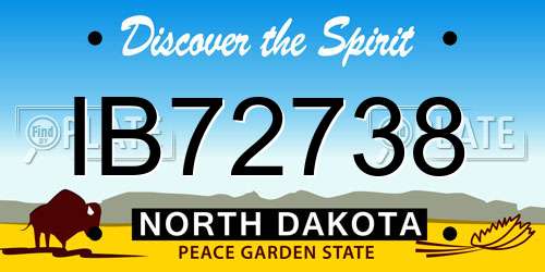 IB72738 North Dakota License Plate