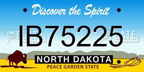 IB75225 North Dakota License Plate