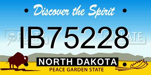 IB75228 North Dakota License Plate