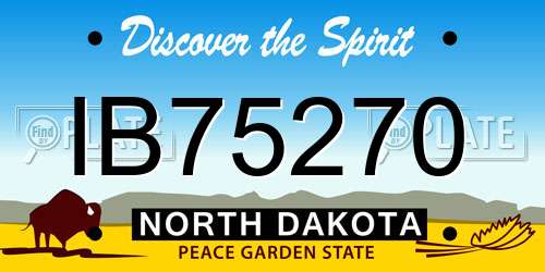 IB75270 North Dakota License Plate