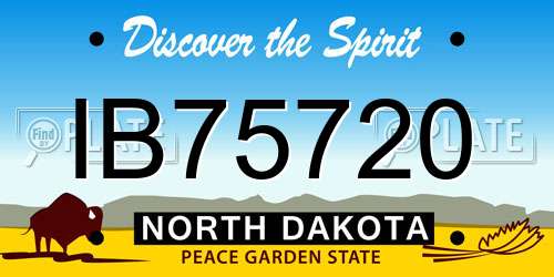 IB75720 North Dakota License Plate