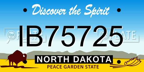 IB75725 North Dakota License Plate