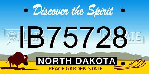 IB75728 North Dakota License Plate