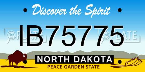 IB75775 North Dakota License Plate