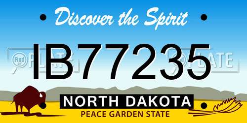 IB77235 North Dakota License Plate
