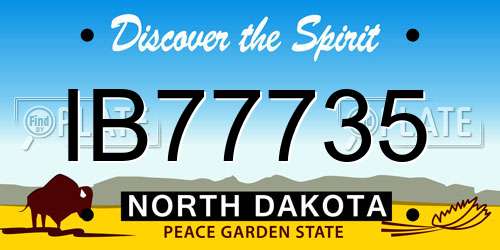 IB77735 North Dakota License Plate