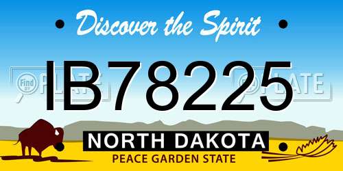 IB78225 North Dakota License Plate