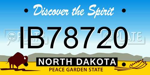 IB78720 North Dakota License Plate