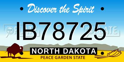 IB78725 North Dakota License Plate