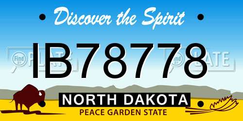 IB78778 North Dakota License Plate