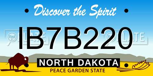 IB7B220 North Dakota License Plate