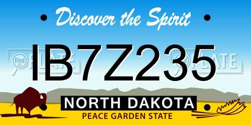 IB7Z235 North Dakota License Plate