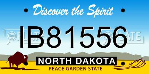 IB81556 North Dakota License Plate