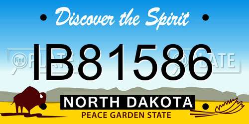 IB81586 North Dakota License Plate