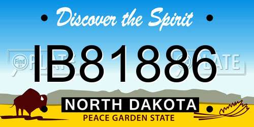 IB81886 North Dakota License Plate