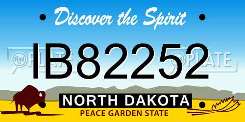 IB82252 North Dakota License Plate