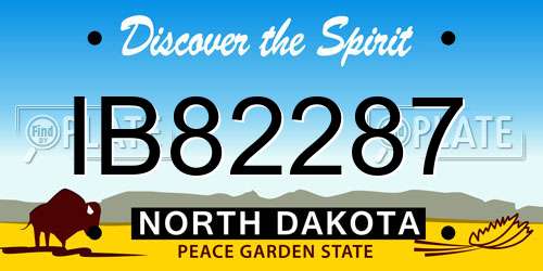 IB82287 North Dakota License Plate