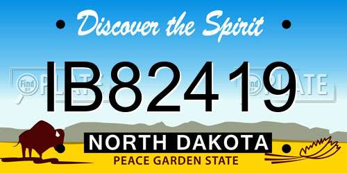 IB82419 North Dakota License Plate
