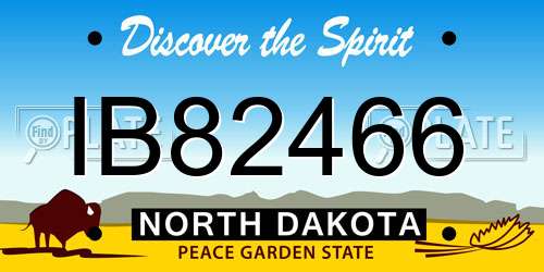 IB82466 North Dakota License Plate