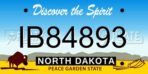 IB84893 North Dakota License Plate