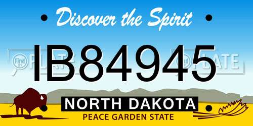 IB84945 North Dakota License Plate