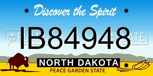 IB84948 North Dakota License Plate