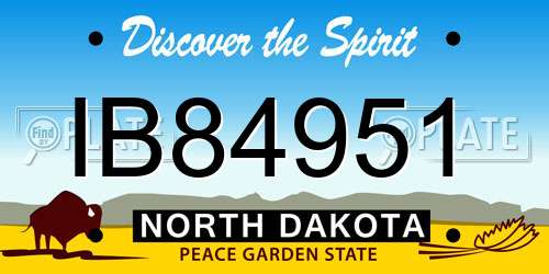 IB84951 North Dakota License Plate