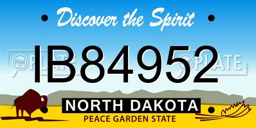 IB84952 North Dakota License Plate