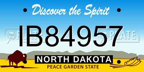 IB84957 North Dakota License Plate
