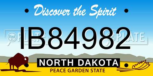 IB84982 North Dakota License Plate