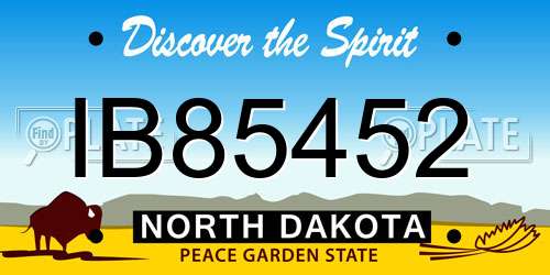 IB85452 North Dakota License Plate