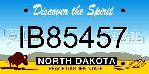 IB85457 North Dakota License Plate