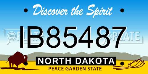 IB85487 North Dakota License Plate