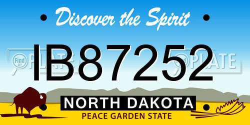 IB87252 North Dakota License Plate